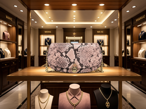 Michael Kors - Bold Pink Snake Print Small Messenger Crossbody Bag - Pink Snake Michael Kors