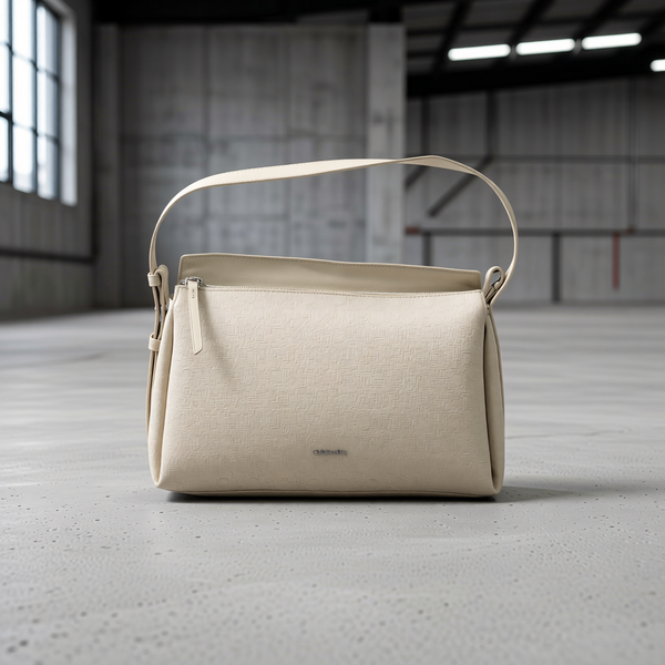 Calvin Klein - Structured Logo Shoulder Bag - Beige