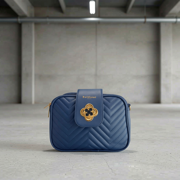Baldinini Trend - Sophisticated Quilted Crossbody Bag with Gold Hardware - Blue
