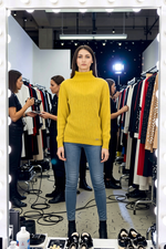 Baldinini Trend - Luxurious Ribbed Turtleneck Wool Sweater - Yellow Baldinini Trend