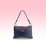 Baldinini Trend - Polished Blue Cowhide Convertible Clutch Bag - Blue Baldinini Trend